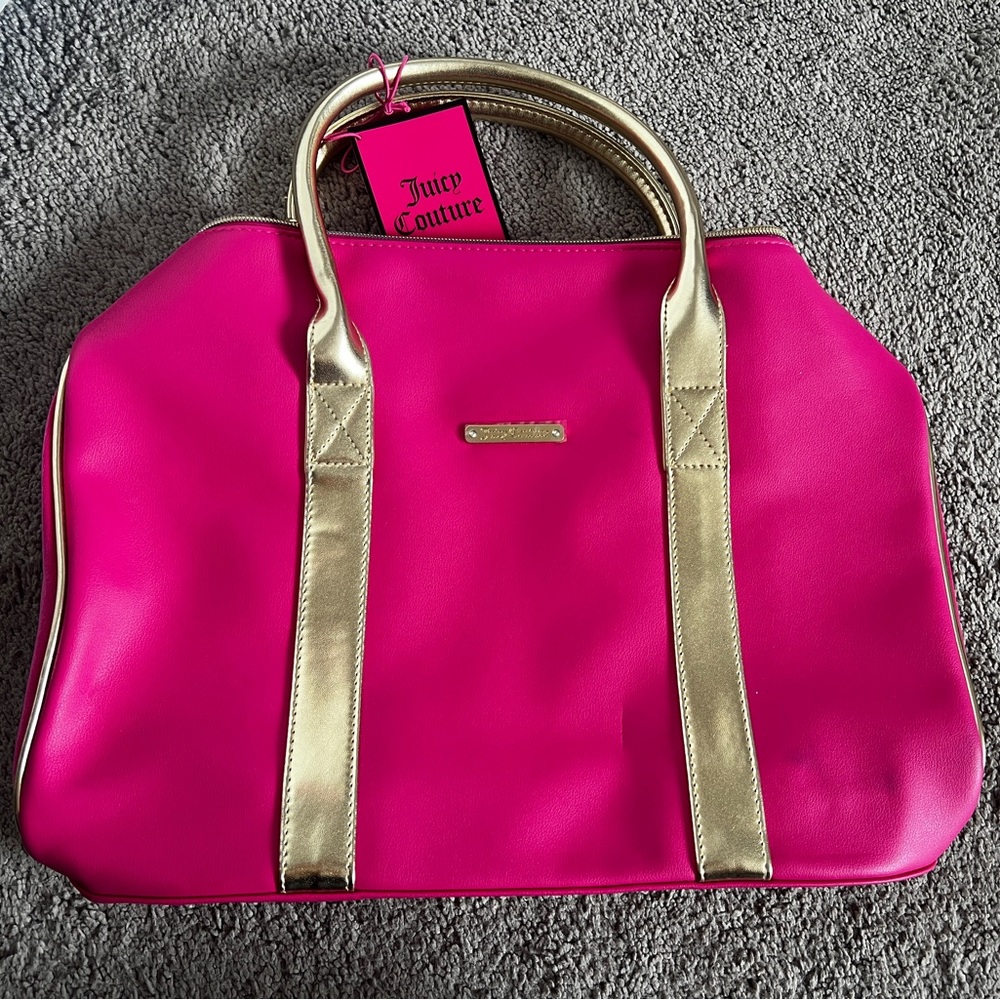 Juicy Couture Pink and Gold Tote Bag with Sleek Design